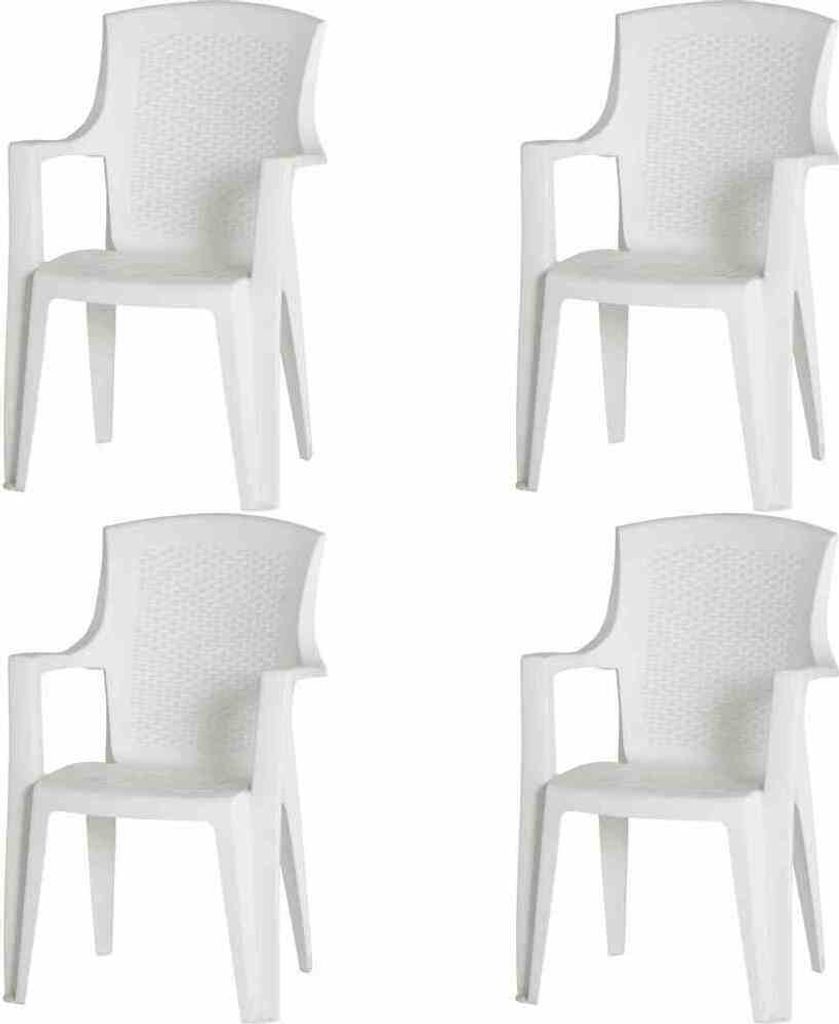 PROGARDEN Eden SET 4x Stapelsessel weiß Kunststoff M73532 Produktbild 