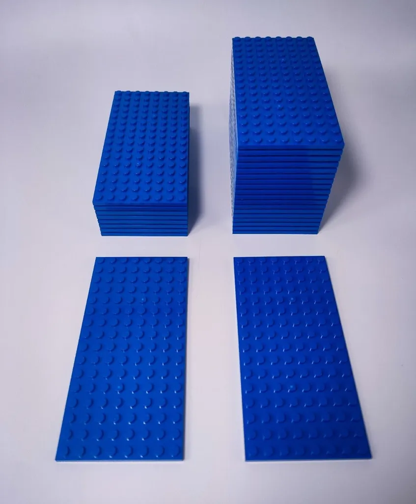 Plaques de construction LEGO 8x16 bleues 92438, lot de 10 pièces