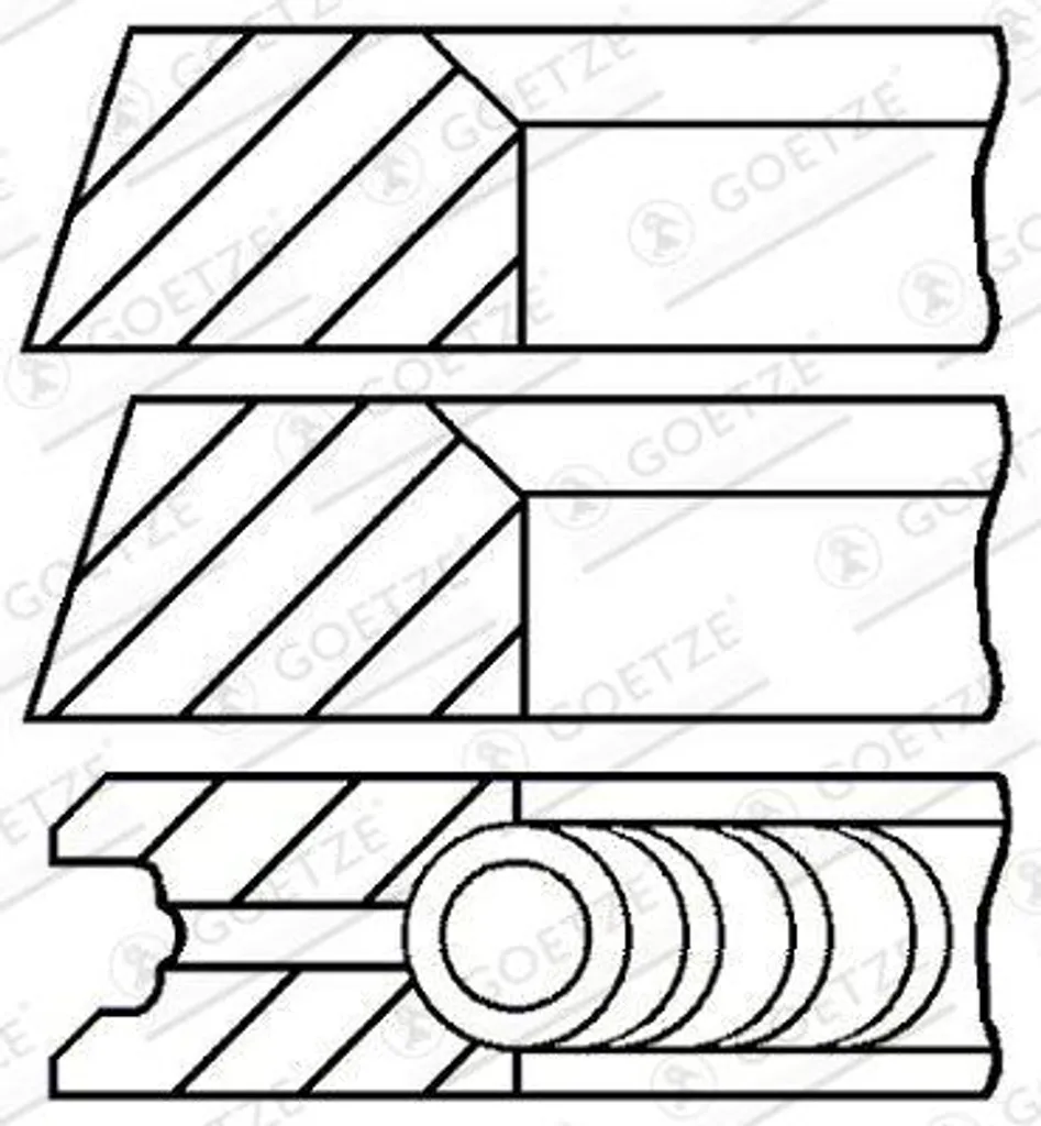 Jeu de segments de piston GOETZE 08-319900-10 pour Lancer et Toledo
