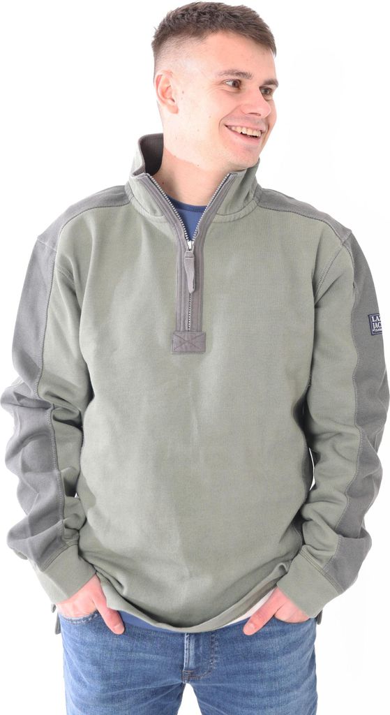Lazy Jacks - Sweatshirt für Herren, Piqué LJ373 (L) (Khakigrün)
