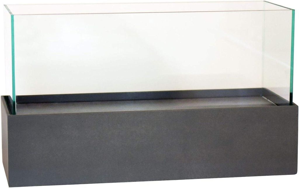 VIVANNO Windlicht Fiberglas CANDELITO Rechteckig, Anthrazit matt - 50x20x29 cm