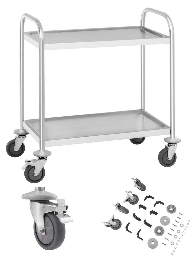2-etagiger Cateringwagen aus Edelstahl, bis 150 kg Produktbild 