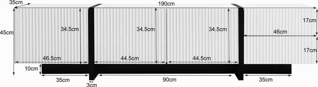 Grand Meuble TV 190 cm Abrihome pour Salon Familial - Rangement Complet - 4
