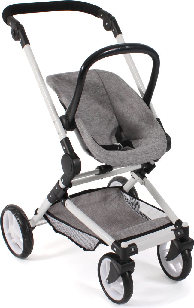Fides Kombi Puppenwagen grau für Puppen 3in1 - Grau Produktbild 6