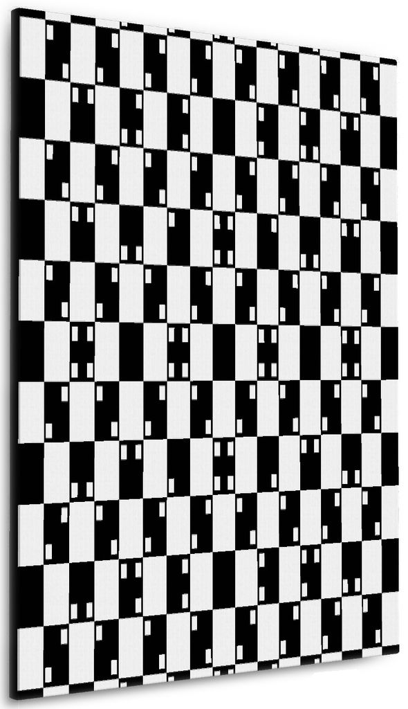 Wallario Premium Leinwandbild Optische Täuschung - Illusion - schwarz weiß in Größe 60 x 90 cm