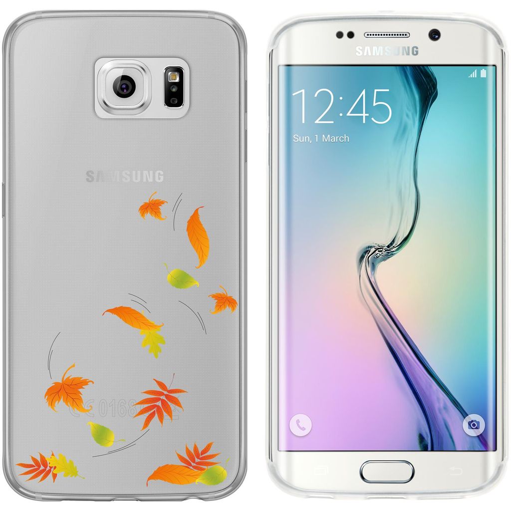 PhoneNatic Case kompatibel mit Samsung Galaxy S6 Edge Silikon-Hülle Herbst Blätter/Leaves M1