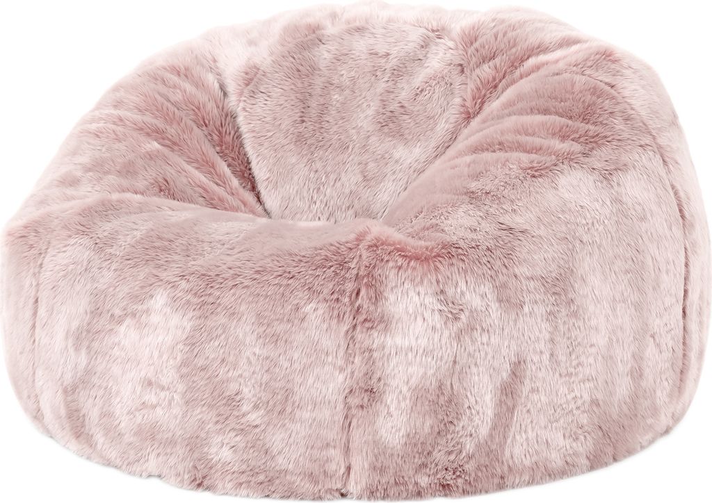 icon Sitzsack Bean Bag Flauschig Aus Kunstfell Für Kinder, Hellrosa, Kindersitzsack, Groß, Sitzsack Kinder mit Füllung - Hergestellt in Deutschland