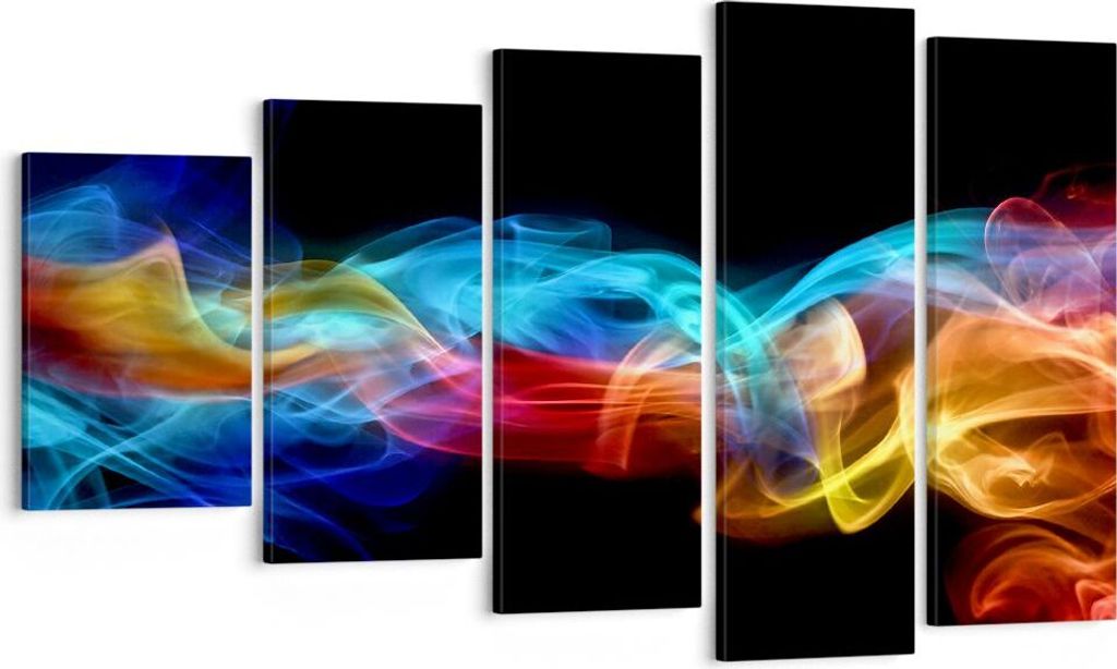 Bild auf Leinwand - Leinwandbild - Abstrakt luft bunt figur - 100x60cm - Wand Bild - Wanddeko - Leinwanddruck - Bilder - Kunstdruck - Wanddekoratio...