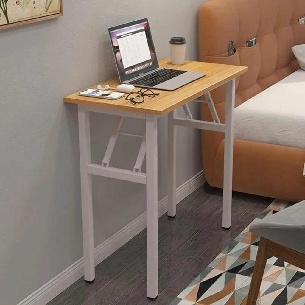 Table de bureau pliable bois 80x40 cm - Surface résistante et stable PC - 6
