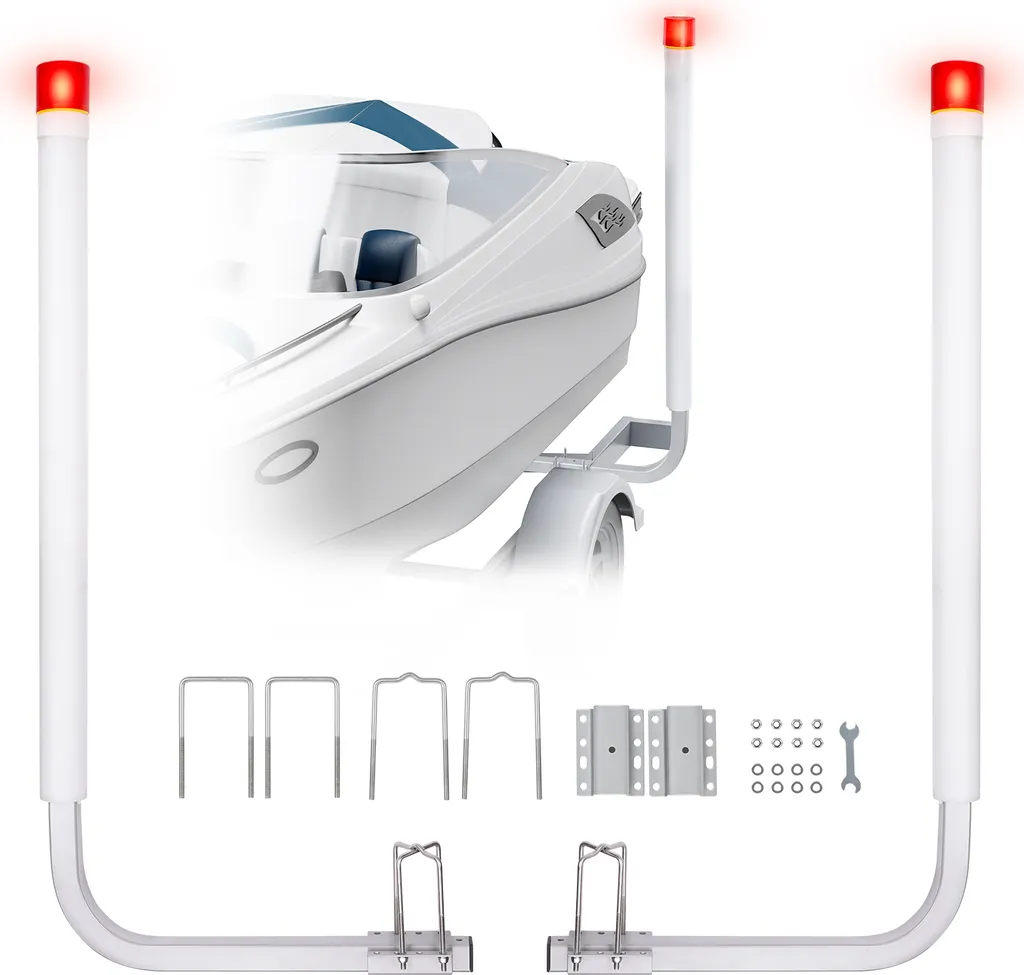 VEVOR Pali Guida Rimorchio con Luci LED | Accessori Nautica 1.57m