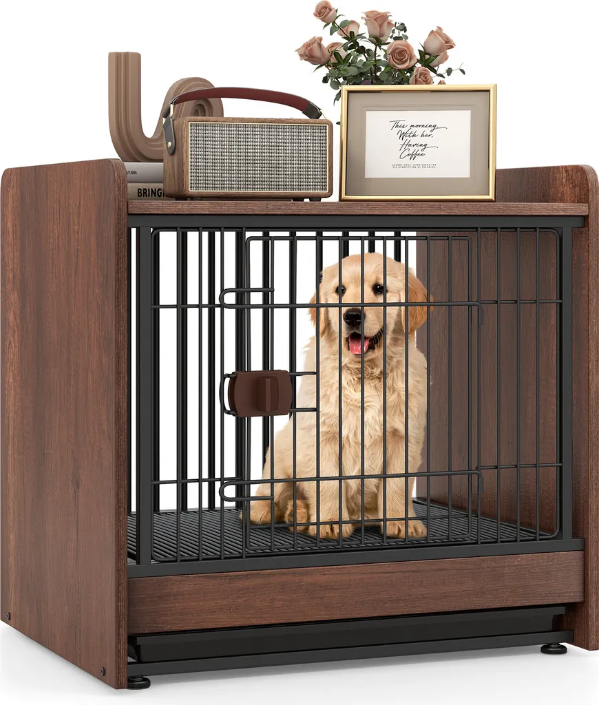 Mobile Cuccia Cani COSTWAY 2in1 Legno Marrone | Arredo Elegante