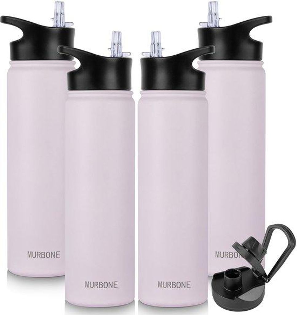 Isolerende Thermosfles Set aus Edelstahl für Sport, Reisen, Camping, 750 ml, BPA-frei, 4er Pack