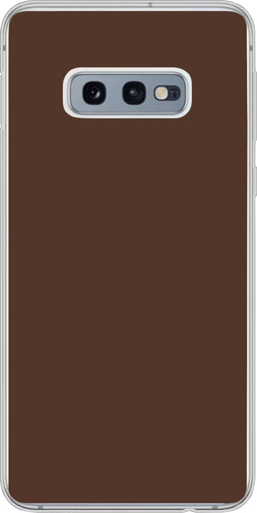 MuchoWow Handyhülle Schutzhülle Hülle für Telefoonhoesje Samsung Galaxy S10e Braun - Dunkel - Farben Silikon Softcase Handy Hülle - Handy