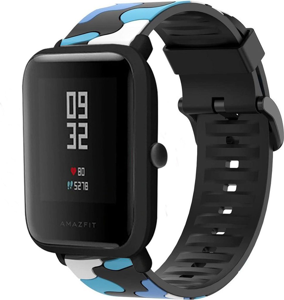 Strap-it Xiaomi Amazfit Bip Camouflage Armband (Blau)