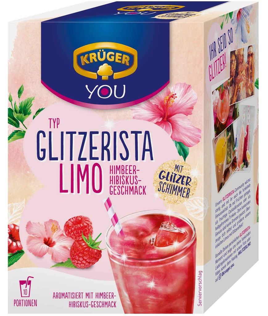Krüger You Typ Glitzerista Limo Himbeer-Hibiskus 10er Produktbild 