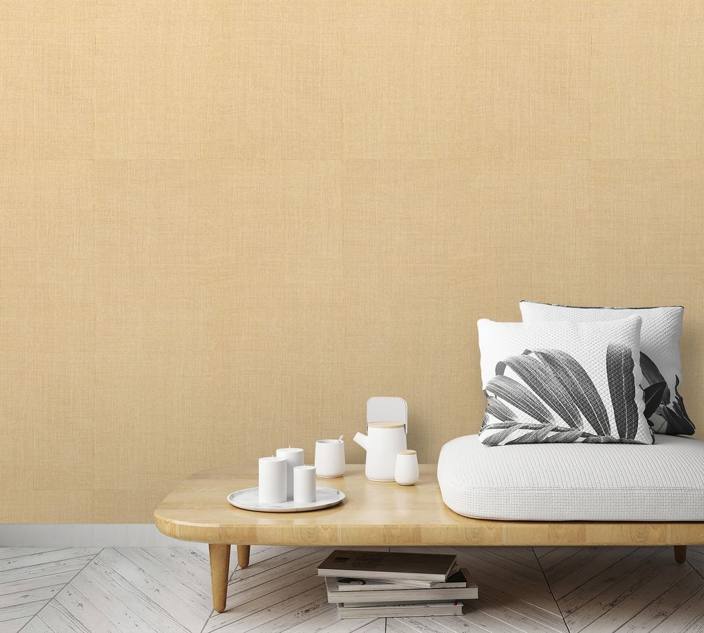 NEWROOM Tapete Gelb Vliestapete Stoff - Wandbild Modern Produktbild 