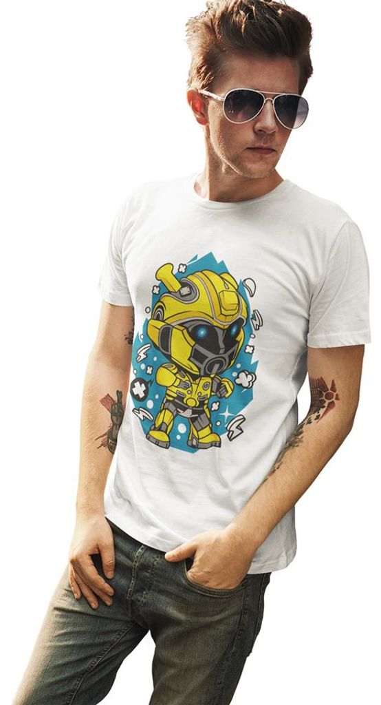 D&B Férfi Uni Polo PC00006 Bumble Bee Weiß-Größe XL