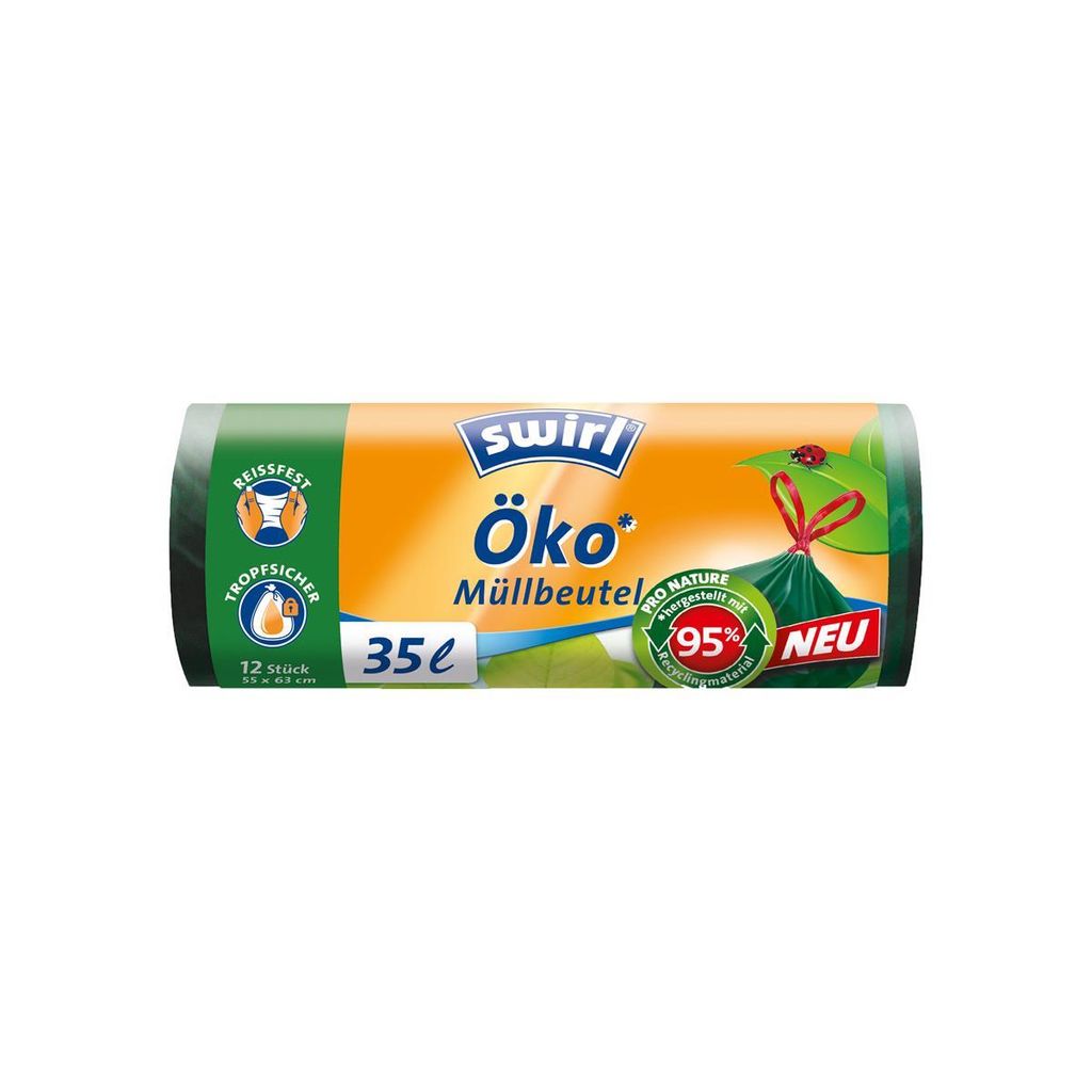Swirl, Öko Müllbeutel mit Zugband 35Liter 12Stück Produktbild 