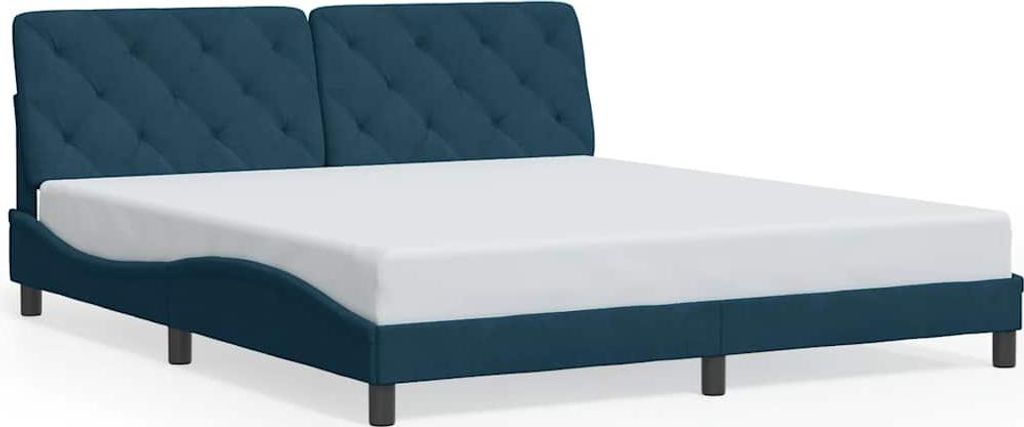 vidaXL Bettgestell ohne Matratze Blau 180x200 cm Samt