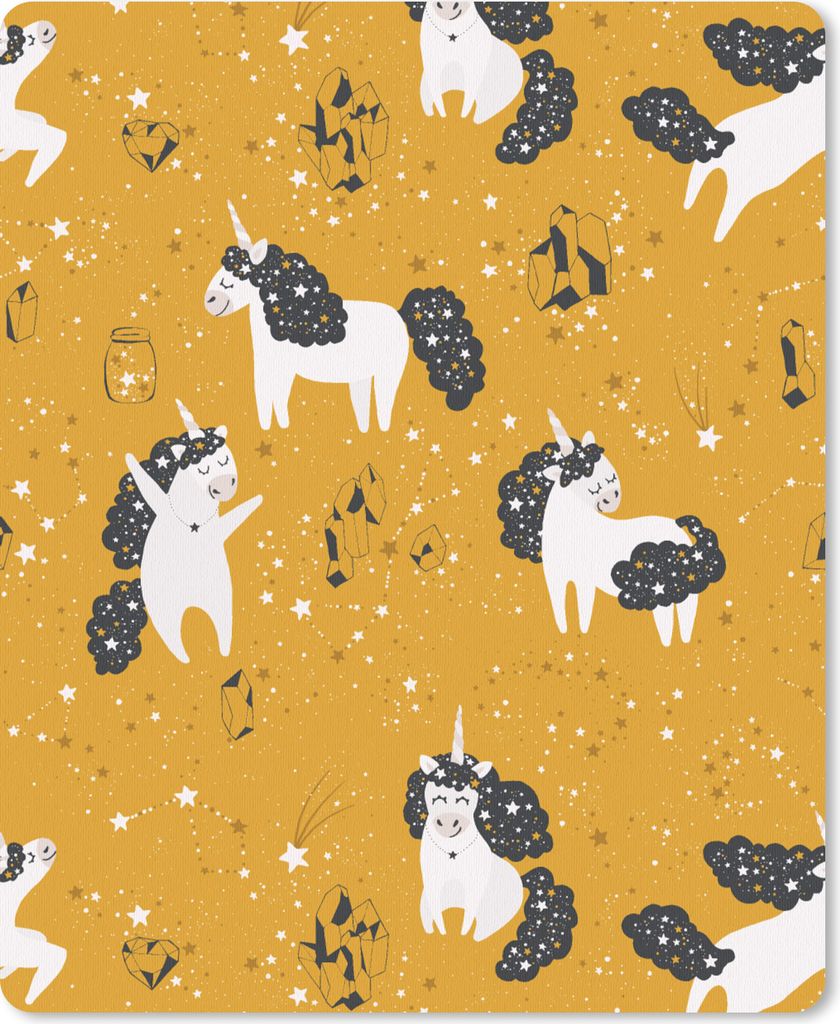 MuchoWow Mauspad Mousepad Mädchen - Einhorn - Sterne - Muster - Mädchen - Kinder - Kinder - Kind 30x40 cm - Mousepads - Maus Mat - Pad - Mausun...
