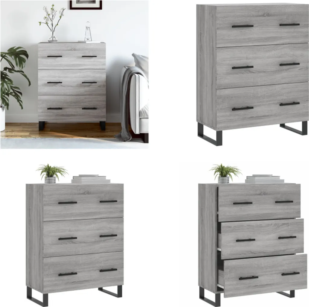 VidaXL Credenza Grigio Sonoma 69,5x34x90 cm | Mobile Multiuso Salotto