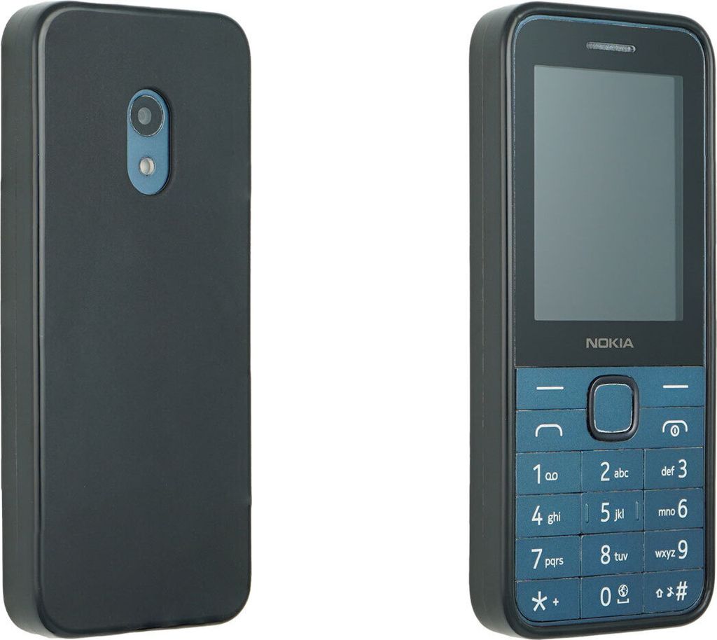Custodia Flip Per Nokia 225 4G 2024 In Tessuto Oxford E Pelle PU - Cover Con Chiusura Magnetica, Tasche Portacarte E Supporto Video (Blu)