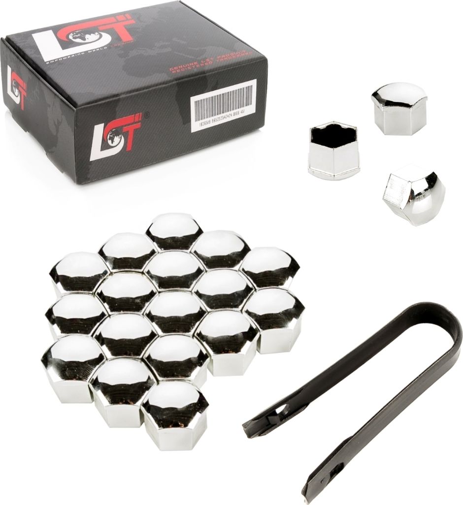 20x Abdeckkappen Radschrauben Set 17 mm chromfarben für SAAB VOLVO OPEL VAUXHALL