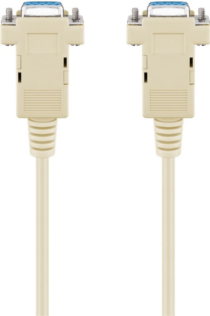 Goobay 68484 D-SUB 9 pin Anschlusskabel, Buchse/Buchse, seriell Nullmodem, 2 m, Grau - D-SUB/RS-232-Buchse (9-polig) > D-SUB/RS-232-Buchse (9-polig)