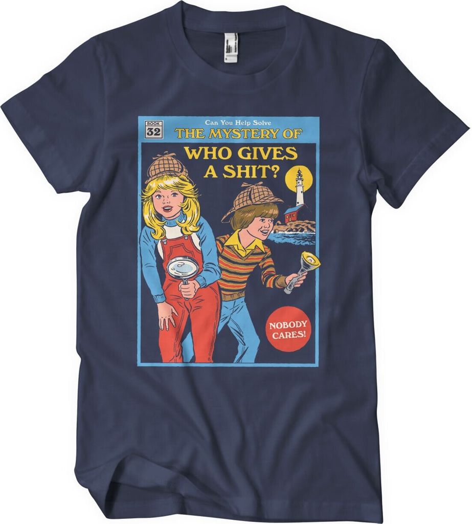 The Mystery Of Who Gives A Sh*t T-Shirt - Large - Navy