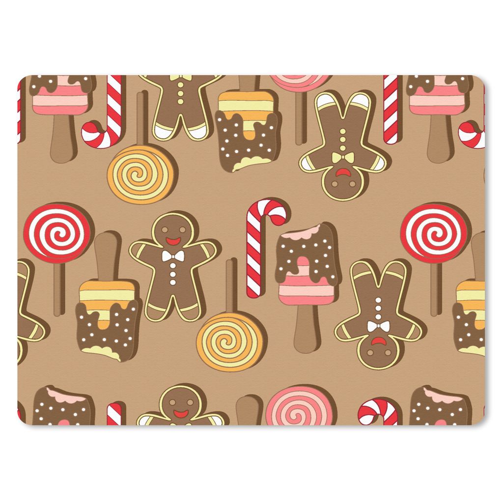 MuchoWow Mauspad Mousepad Weihnachten - Plätzchen - Süßigkeiten - Muster 40x30 cm - Mousepads - Maus Mat - Pad - Mausunterlage - Anti Rutsch