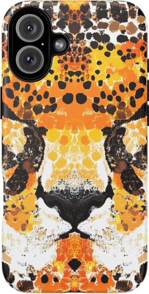 Abstraktes Gepardengesicht mit Muster – Hülle Kompatibel mit iPhone 16 Plus