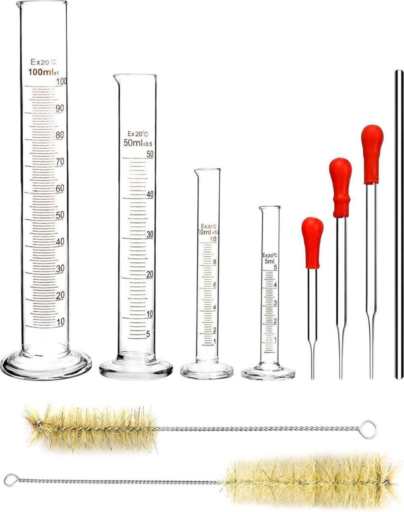 QWORK 4 pièces cylindre de mesure en verre set avec Image du produit 