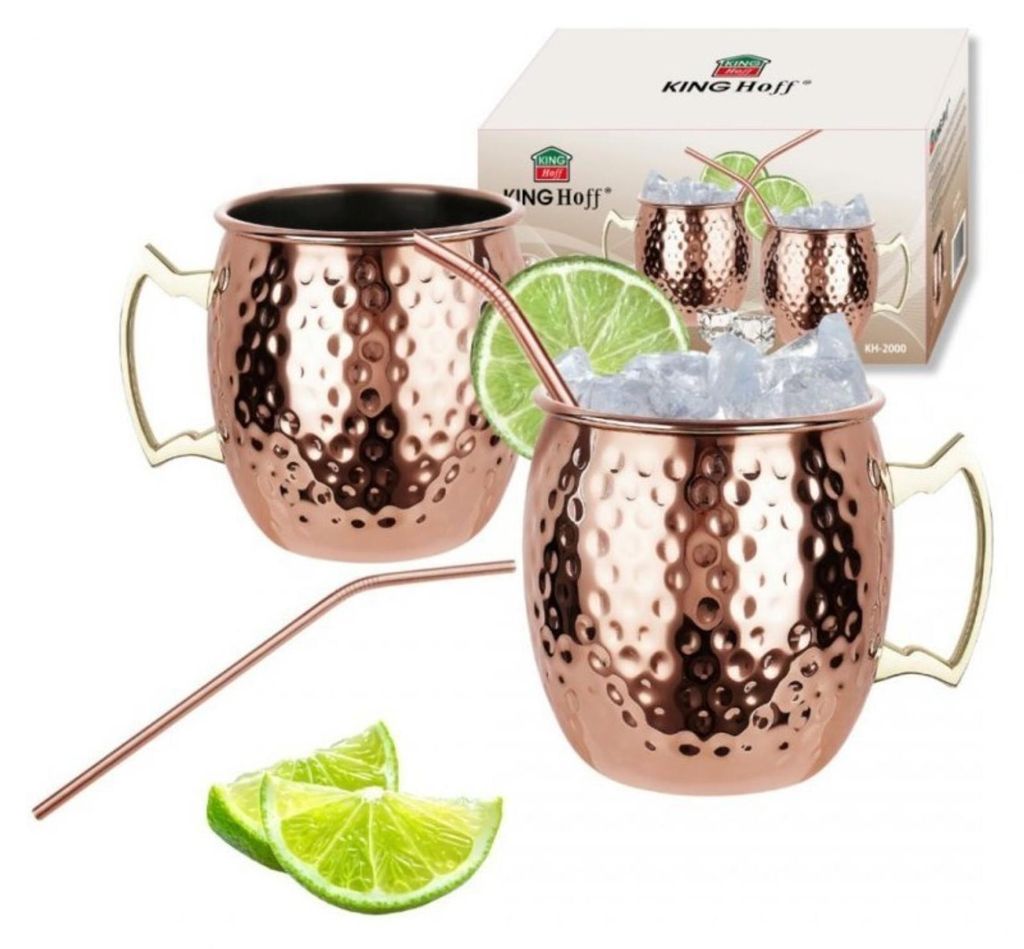 Zestaw kubków moscow mule 2x500ml stal słomki 2 x kubek do Zdjęcie produktu 