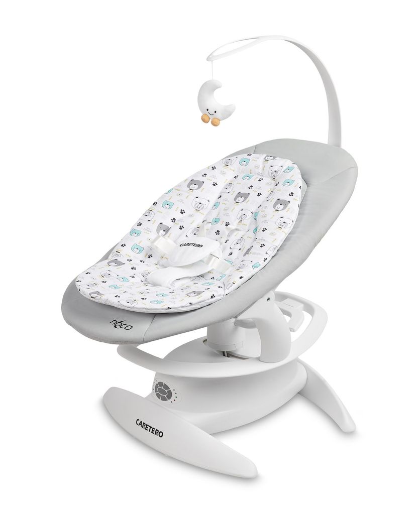 CARETERO, NOCO Baby Wippe, Babywippe Elektrisch, Babyliege 0-12 Monate, Grau