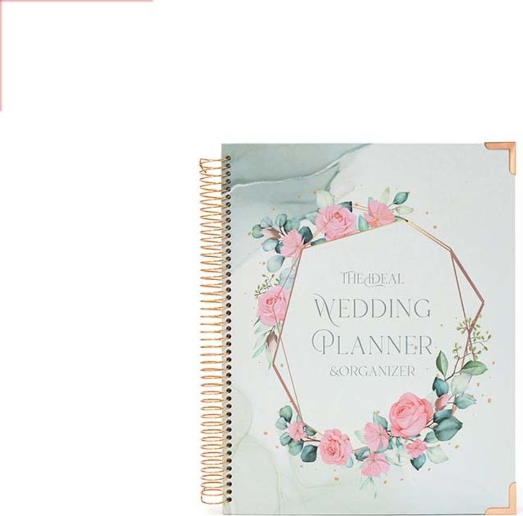INF Hochzeitsplaner Buch mit Blumenmuster - Spiralgebundenes Notizbuch