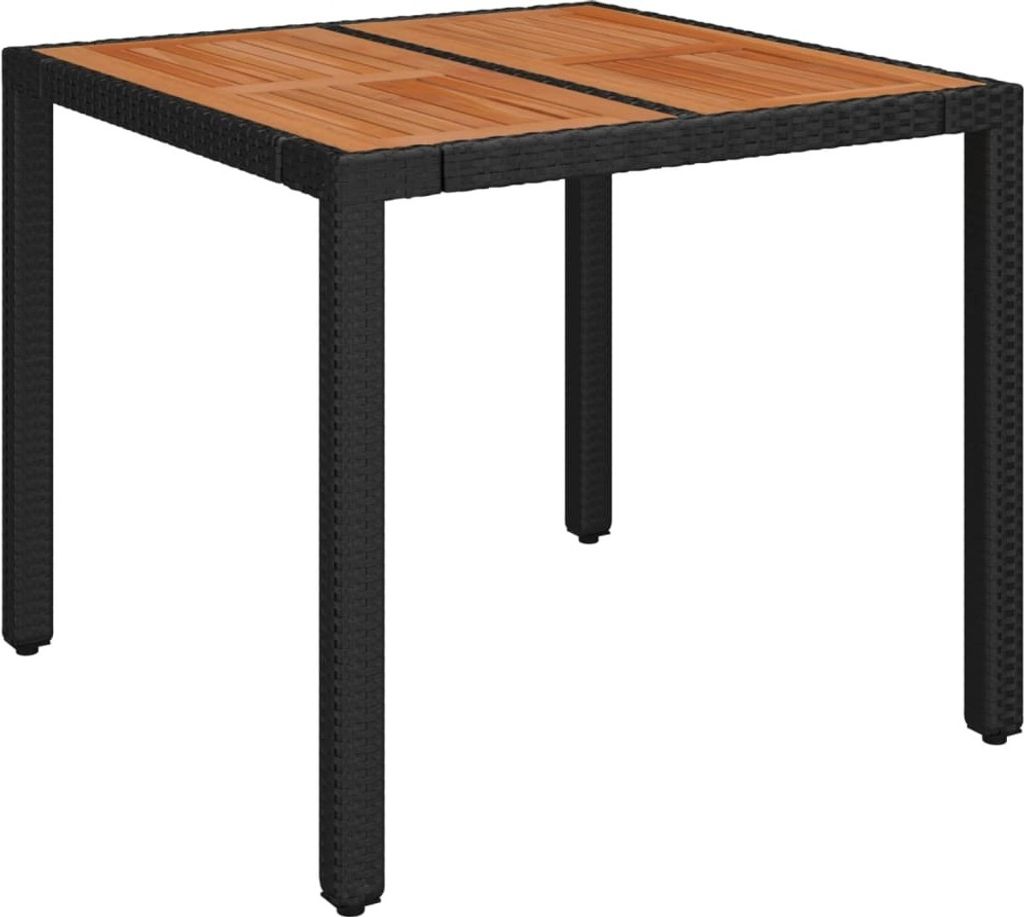 “2026 Modern“ 5-tlg. Garten-Essgruppe mit Kissen Schwarz Poly Rattan - Designermöbel 537614 - Gartenlounge-Set, Gartenmöbelset, Sitzgruppe
