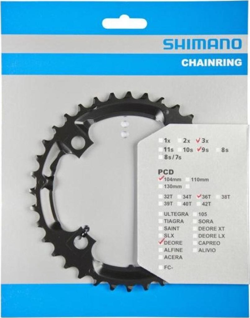 SHIMANO Deore FC-M590 36Z, Kettenblatt, schwarz, Y1LD98090 Produktbild 