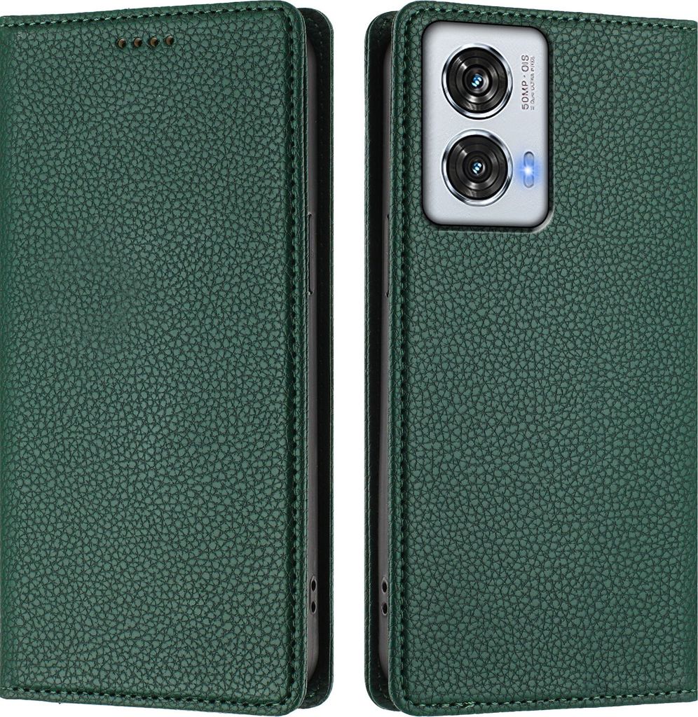 Litchi Leder Handyhülle für Motorola Edge 50 Fusion Wallet Produktbild 