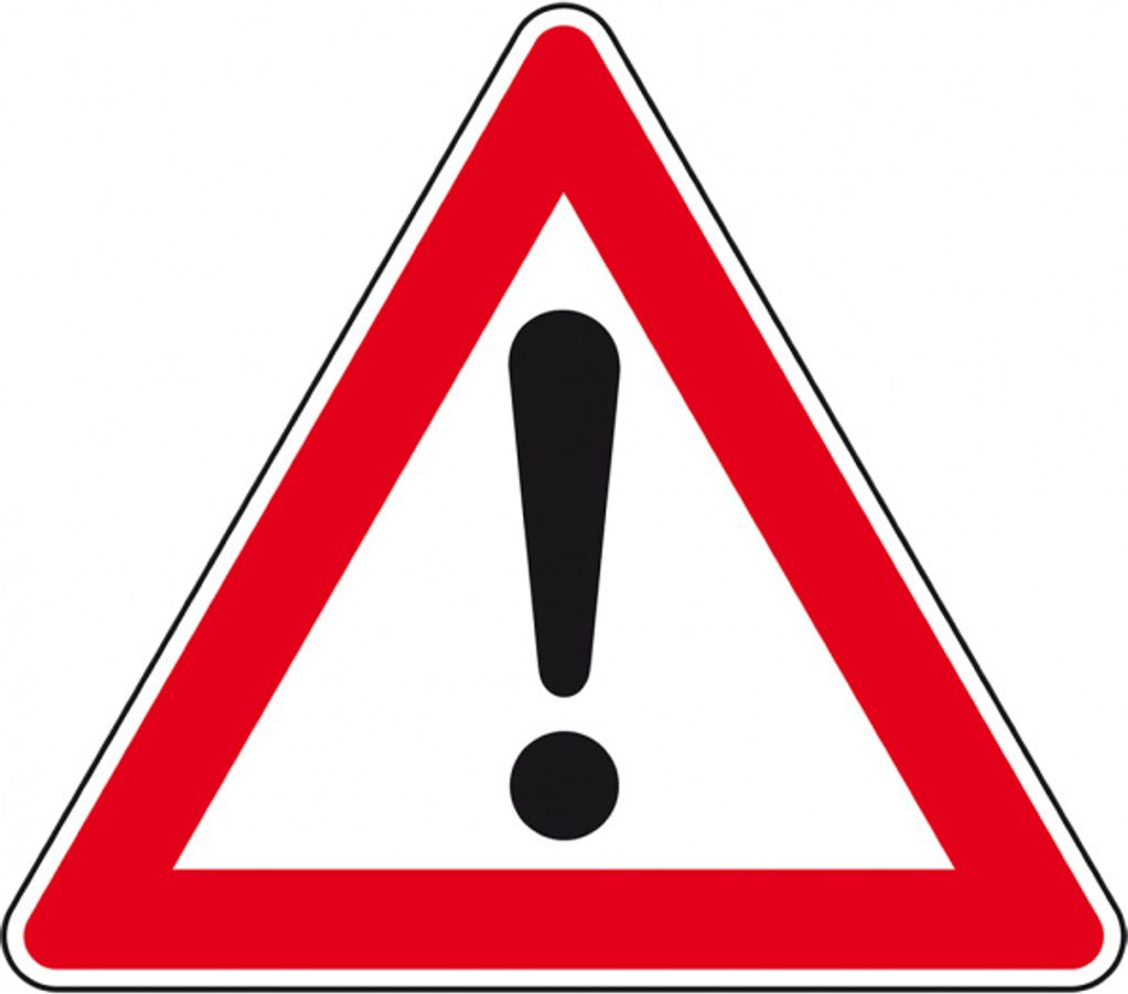 Verkehrszeichen Gefahrenstelle, Nr.101, Aluminium RA1, reflektierend, SL 630mm