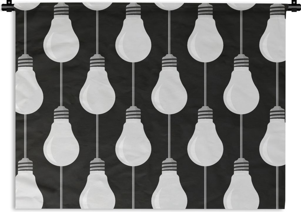 MuchoWow Wandteppich Wandbehang Glühlampen - Licht - Muster 90x67.5 cm Tapisserie Dekoration Wandtuch - Fototeppich - Wand-Skulpturen