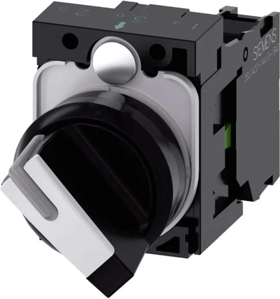 Siemens SIRIUS ACT 3SU1100-2BF60-1BA0 Commutateur Rotatif Noir et Blanc