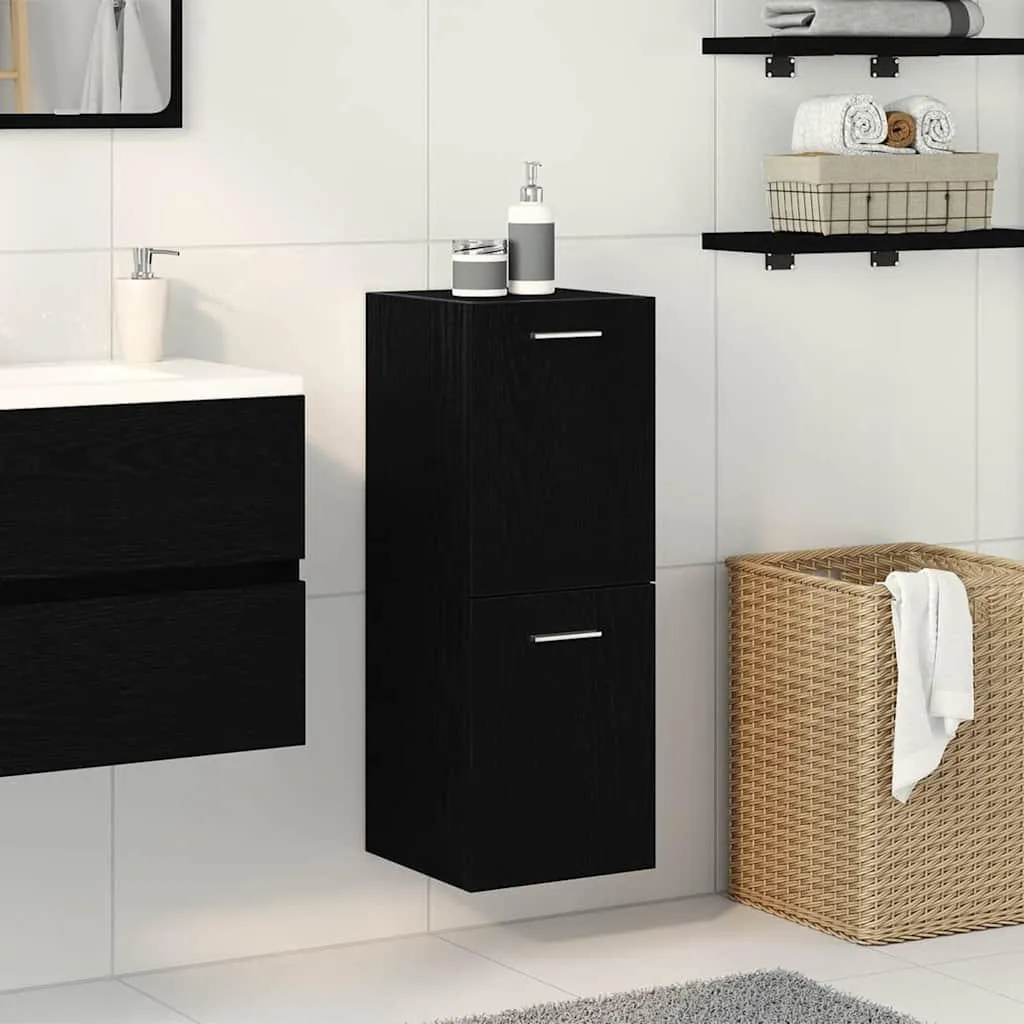 Offerta Mobile Bagno Maison Exclusive 30x30x80 Rovere Nero Solido