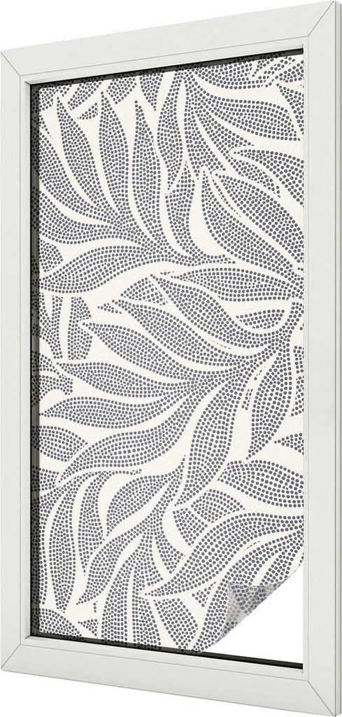 Buntglas Fensterfolie – 100x50 cm – Stained-Glass Design – blickdichte dekorative Sichtschutzfolie – selbstklebend, UV-Schutz – Blatt fällt