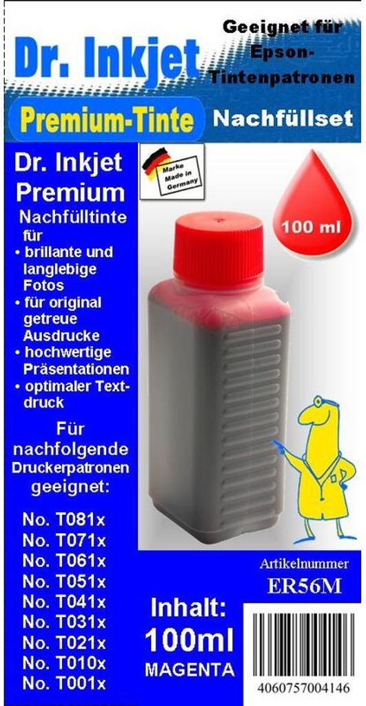 ER56M - magenta - Dr.Inkjet Premium Nachfülltinte Abfüllungen für Ihren Epson Drucker