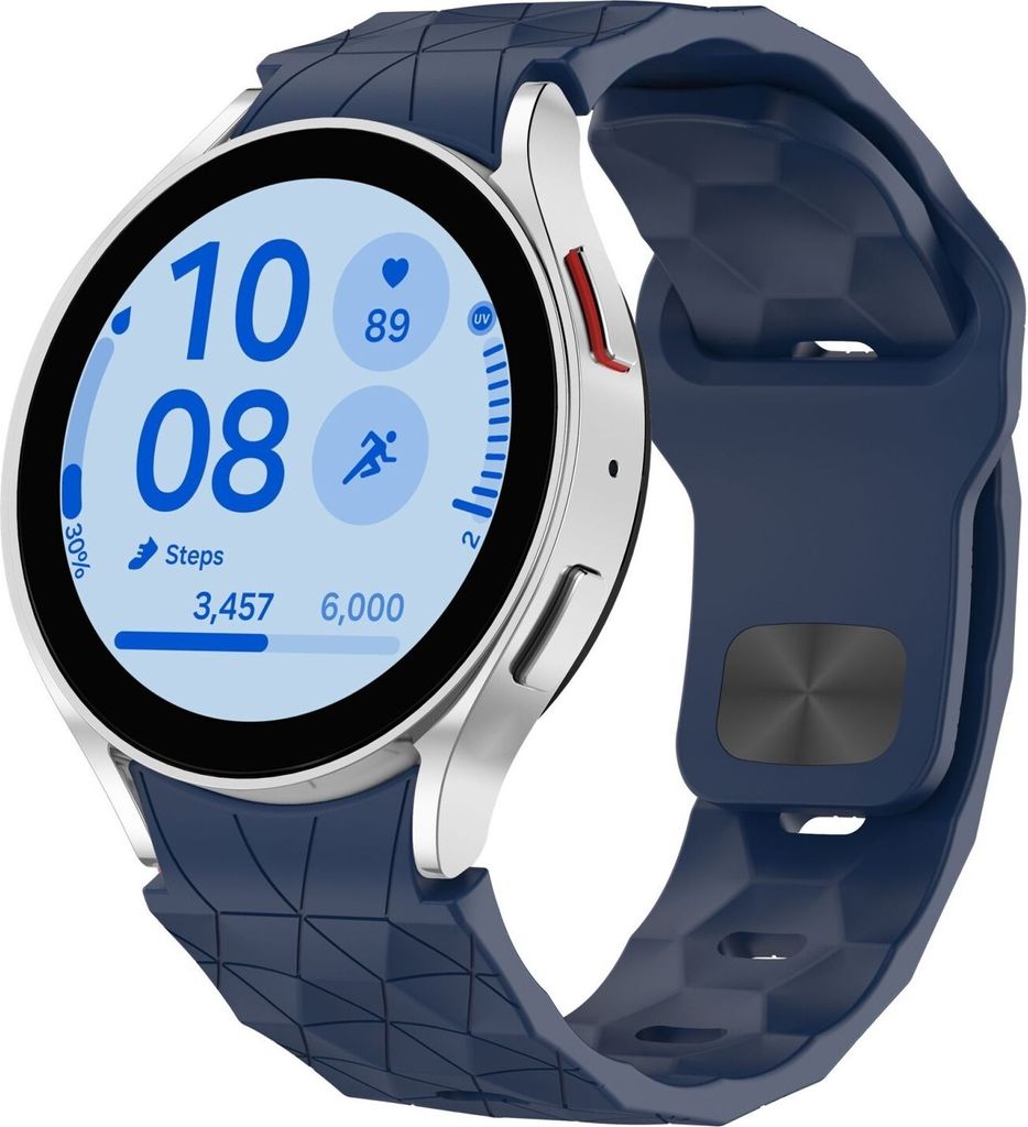 Für Samsung Galaxy Watch FE / 6 / 5 / 4 40mm Silikon Fußball Design Ersatz Arm Band Dunkelblau