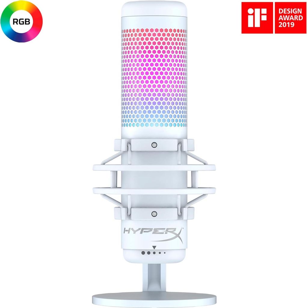 HyperX QuadCast S White RGB Streaming Mikrofon Streaming Produktbild 