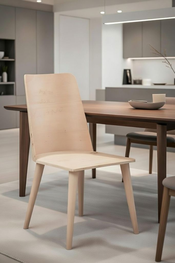 Moderner Holzstuhl im minimalistischen Design für Esszimmer und Küche