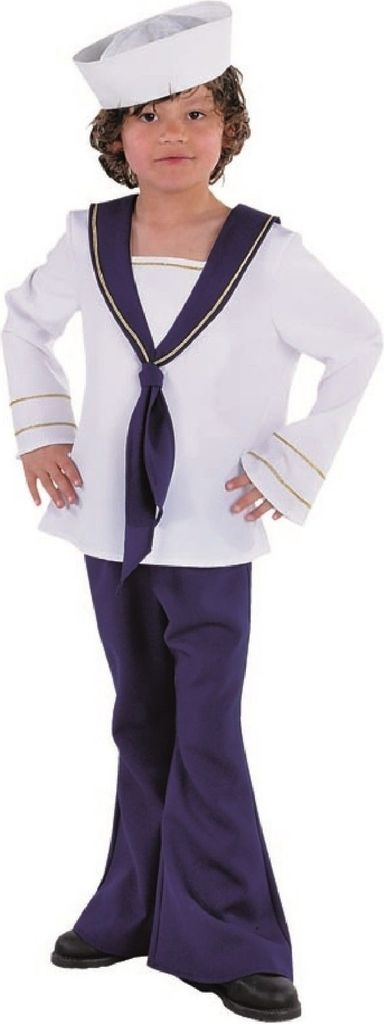 M213065-140-A blau-weiß Kinder Junge Mädchen Mariene-Matrosen Kostüm Seemann Gr.140