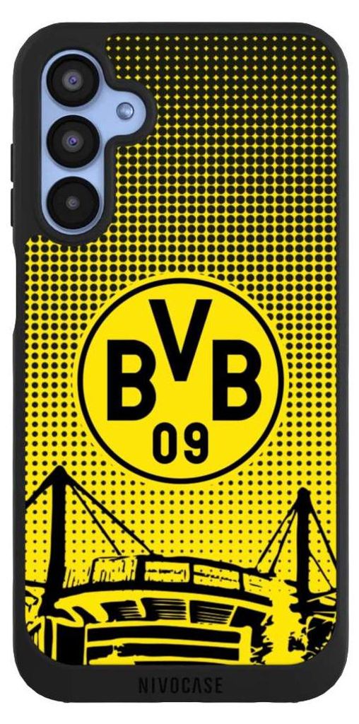 NIVOCASE Handyhülle für Samsung Galaxy A15 5G Hülle NIVOpure Case Schwarz BVB Borussia Dortmund Stadion
