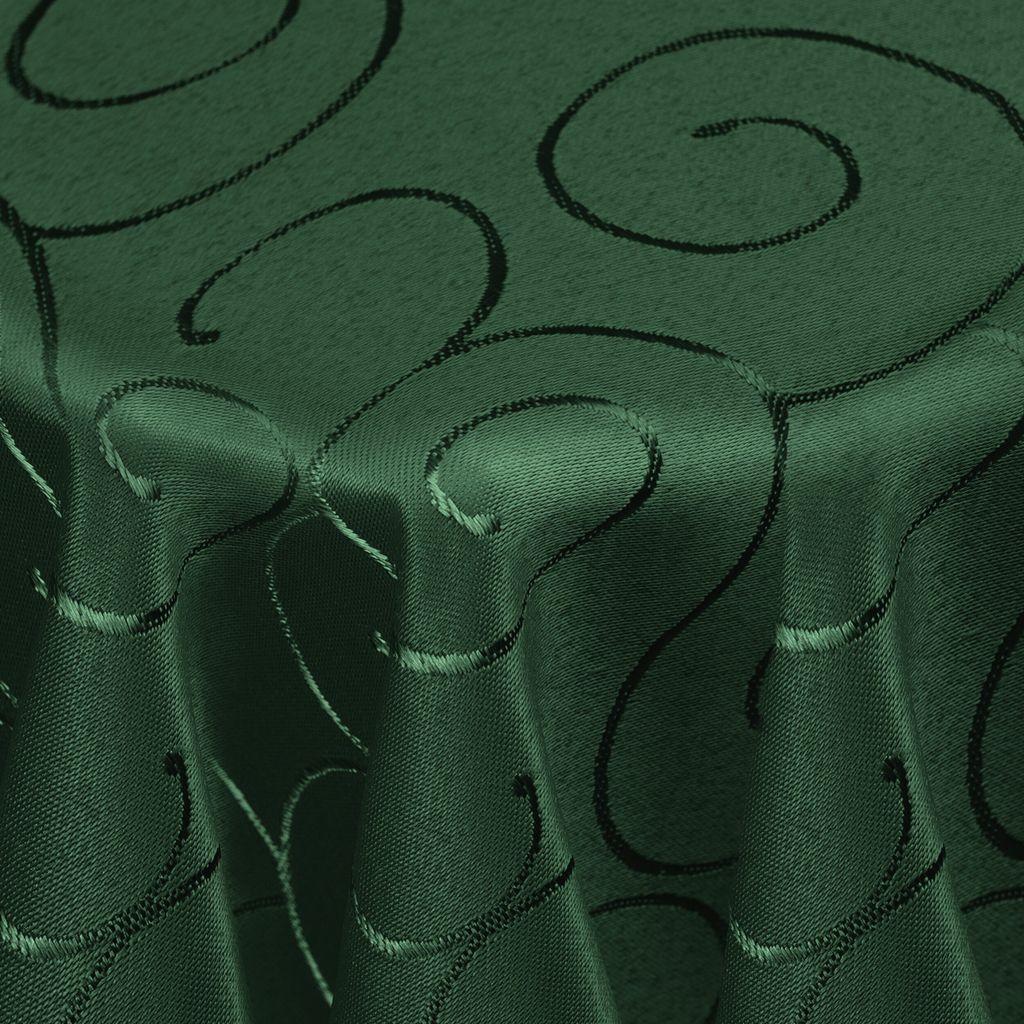DecoHomeTextil Kringel Circle Tafeldecke Ornamente Damast Tischdecke Dunkelgrün Oval 160 x 220 cm